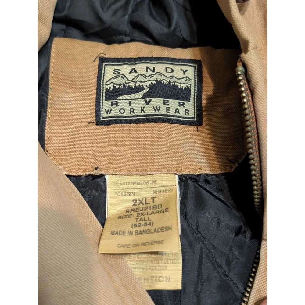 Sandy River Workwear Hooded‎ Canvas Duck Chore Jacket Tan 2XLT